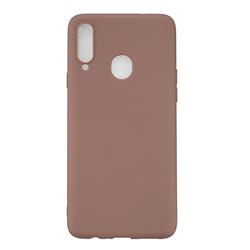 Candy Soft Silicone Phone Case for Samsung Galaxy A20s - Coffee