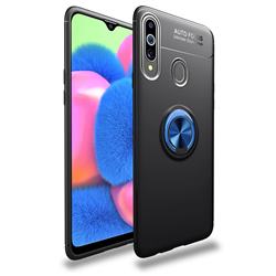Auto Focus Invisible Ring Holder Soft Phone Case for Samsung Galaxy A20s - Black Blue