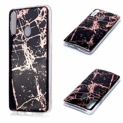 Black Galvanized Rose Gold Marble Phone Back Cover for Samsung Galaxy A20s