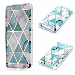 Green White Galvanized Rose Gold Marble Phone Back Cover for Samsung Galaxy A20s