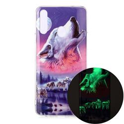 Wolf Howling Noctilucent Soft TPU Back Cover for Samsung Galaxy A20s