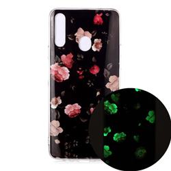 Rose Flower Noctilucent Soft TPU Back Cover for Samsung Galaxy A20s