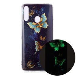 Golden Butterflies Noctilucent Soft TPU Back Cover for Samsung Galaxy A20s