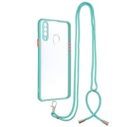 Necklace Cross-body Lanyard Strap Cord Phone Case Cover for Samsung Galaxy A20s - Blue