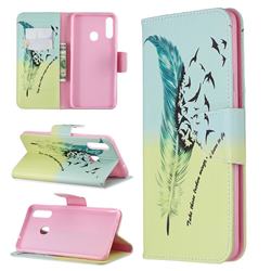 Feather Bird Leather Wallet Case for Samsung Galaxy A20s