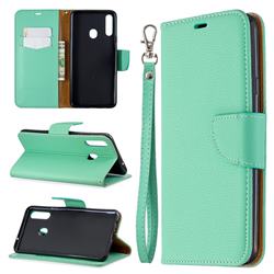 Classic Luxury Litchi Leather Phone Wallet Case for Samsung Galaxy A20s - Green