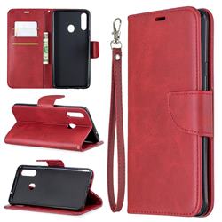 Classic Sheepskin PU Leather Phone Wallet Case for Samsung Galaxy A20s - Red