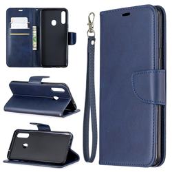 Classic Sheepskin PU Leather Phone Wallet Case for Samsung Galaxy A20s - Blue