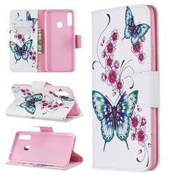 Peach Butterflies Leather Wallet Case for Samsung Galaxy A20s