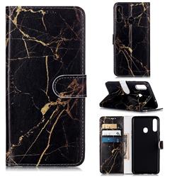 Black Gold Marble PU Leather Wallet Case for Samsung Galaxy A20s