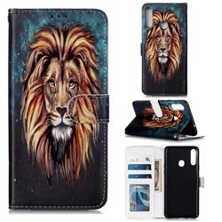 Ice Lion 3D Relief Oil PU Leather Wallet Case for Samsung Galaxy A20s