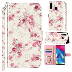 Rambler Rose Flower 3D Leather Phone Holster Wallet Case for Samsung Galaxy A20s