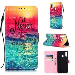 Colorful Dream Catcher 3D Painted Leather Wallet Case for Samsung Galaxy A20s