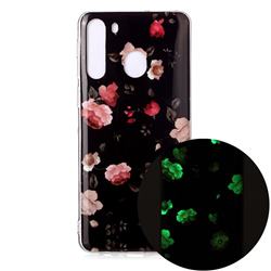 Rose Flower Noctilucent Soft TPU Back Cover for Samsung Galaxy A21