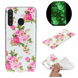 Peony Noctilucent Soft TPU Back Cover for Samsung Galaxy A21