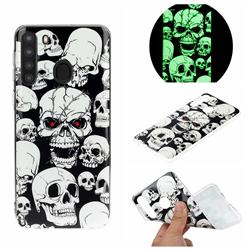 Red-eye Ghost Skull Noctilucent Soft TPU Back Cover for Samsung Galaxy A21