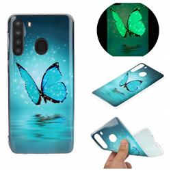 Butterfly Noctilucent Soft TPU Back Cover for Samsung Galaxy A21