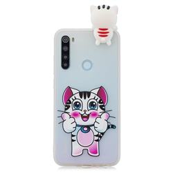 Cute Pink Kitten Soft 3D Climbing Doll Soft Case for Samsung Galaxy A21