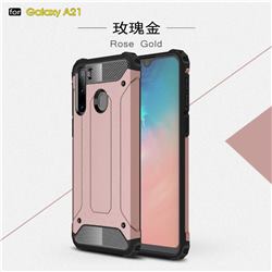 King Kong Armor Premium Shockproof Dual Layer Rugged Hard Cover for Samsung Galaxy A21 - Rose Gold