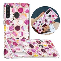 Round Puzzle Painted Marble Electroplating Protective Case for Samsung Galaxy A21