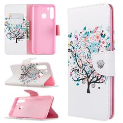 Colorful Tree Leather Wallet Case for Samsung Galaxy A21