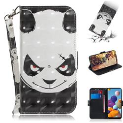 Angry Bear 3D Painted Leather Wallet Phone Case for Samsung Galaxy A21
