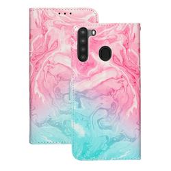 Pink Green Marble PU Leather Wallet Case for Samsung Galaxy A21