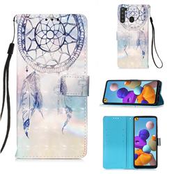 Fantasy Campanula 3D Painted Leather Wallet Case for Samsung Galaxy A21