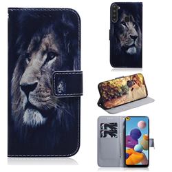 Lion Face PU Leather Wallet Case for Samsung Galaxy A21