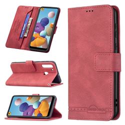 Binfen Color RFID Blocking Leather Wallet Case for Samsung Galaxy A21 - Red