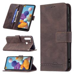 Binfen Color RFID Blocking Leather Wallet Case for Samsung Galaxy A21 - Brown