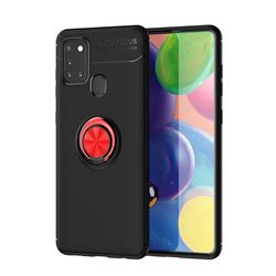 Auto Focus Invisible Ring Holder Soft Phone Case for Samsung Galaxy A21s - Black Red
