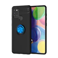 Auto Focus Invisible Ring Holder Soft Phone Case for Samsung Galaxy A21s - Black Blue