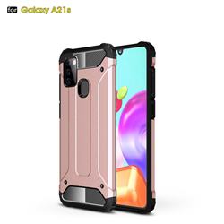 King Kong Armor Premium Shockproof Dual Layer Rugged Hard Cover for Samsung Galaxy A21s - Rose Gold
