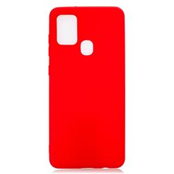 Candy Soft Silicone Protective Phone Case for Samsung Galaxy A21s - Red