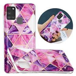Purple Dream Triangle Painted Marble Electroplating Protective Case for Samsung Galaxy A21s