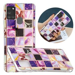 Square Puzzle Painted Marble Electroplating Protective Case for Samsung Galaxy A21s