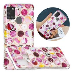 Round Puzzle Painted Marble Electroplating Protective Case for Samsung Galaxy A21s
