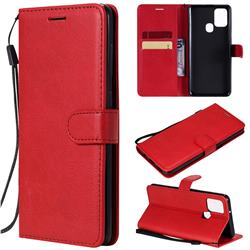 Retro Greek Classic Smooth PU Leather Wallet Phone Case for Samsung Galaxy A21s - Red