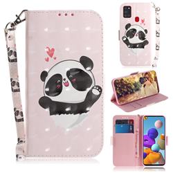 Heart Cat 3D Painted Leather Wallet Phone Case for Samsung Galaxy A21s