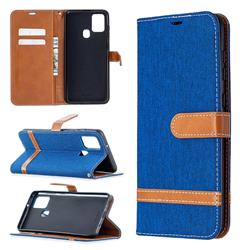 Jeans Cowboy Denim Leather Wallet Case for Samsung Galaxy A21s - Sapphire