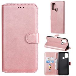 Retro Calf Matte Leather Wallet Phone Case for Samsung Galaxy A21s - Pink