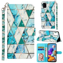 Stitching Marble 3D Leather Phone Holster Wallet Case for Samsung Galaxy A21s