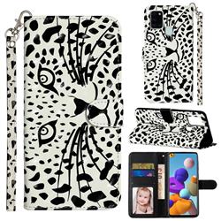 Leopard Panther 3D Leather Phone Holster Wallet Case for Samsung Galaxy A21s