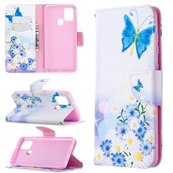 Butterflies Flowers Leather Wallet Case for Samsung Galaxy A21s