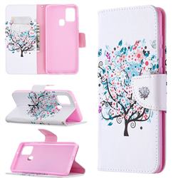 Colorful Tree Leather Wallet Case for Samsung Galaxy A21s