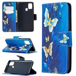Golden Butterflies Leather Wallet Case for Samsung Galaxy A21s