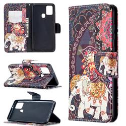 Totem Flower Elephant Leather Wallet Case for Samsung Galaxy A21s