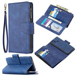 Binfen Color BF02 Sensory Buckle Zipper Multifunction Leather Phone Wallet for Samsung Galaxy A21s - Blue