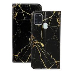 Black Gold Marble PU Leather Wallet Case for Samsung Galaxy A21s